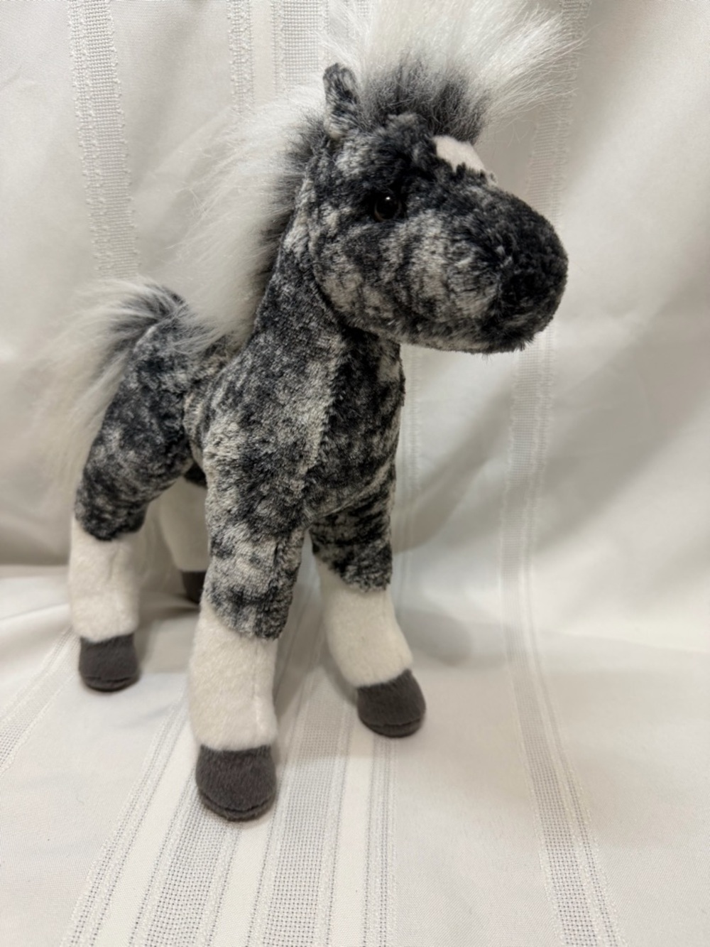 Douglas Gray and White Brindle Horse Plush 7" Super Soft